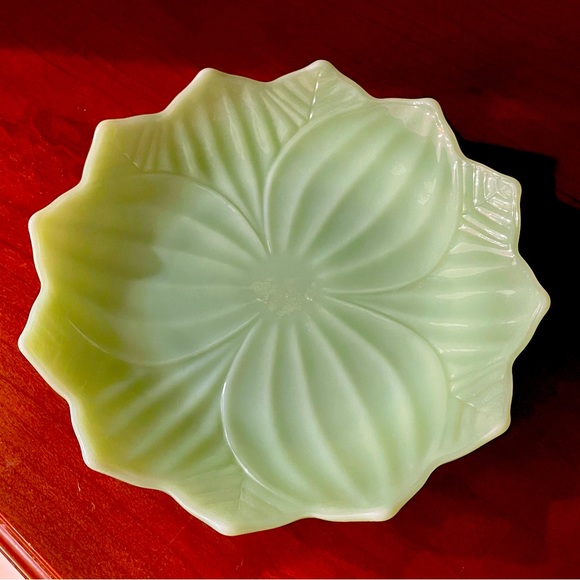 Vintage Dining Vintage Fire King Jadeite Lotus Plate Poshmark